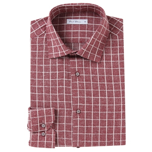 [폴블랑] 기모 체크 패턴 스탠다드핏 셔츠 PTWN015 레드 (업체별도 무료배송)