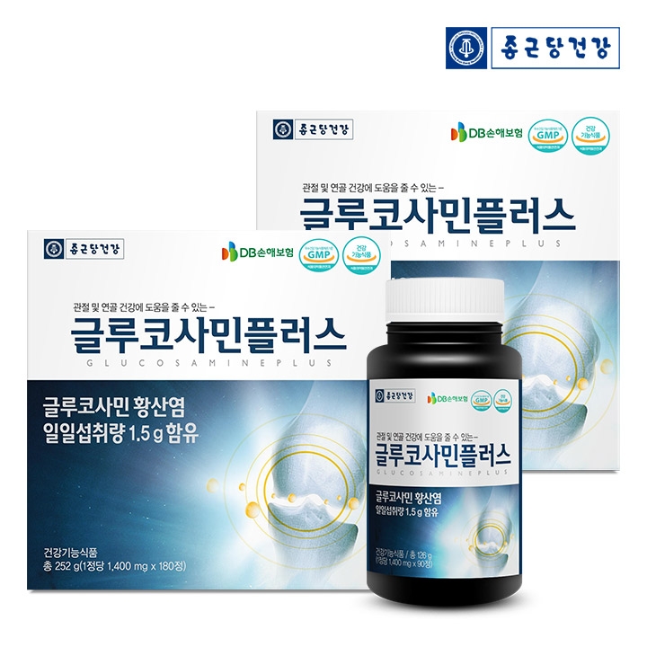 [종근당건강] 글루코사민 플러스 1,400mg*90정x2세트 (6개월분) (업체별도 무료배송)