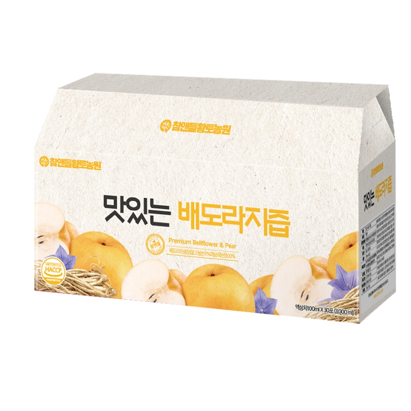 [참앤들황토농원] 맛있는 배도라지즙 100ml x 30포 1박스 (업체별도 무료배송)