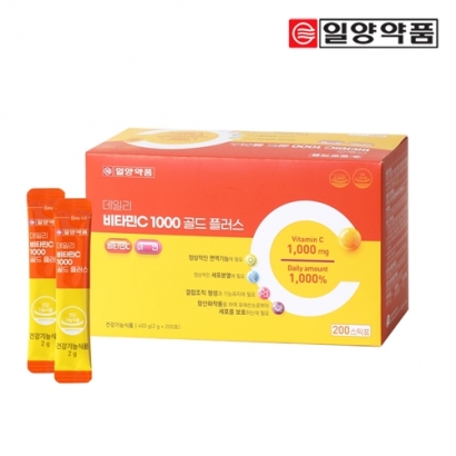 [일양약품] 데일리 비타민C 1000 골드플러스 2g * 200포(100일분) (업체별도 무료배송)