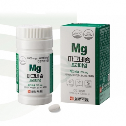 [일양약품] 마그네슘 프리미엄 1,000mg*60정 (60일분) (업체별도 무료배송)