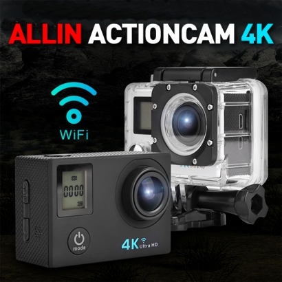 [올인액션캠] 4K UHD 초소형 WiFi 액션캠 LCD장착  ALLIN-M4 (와이파이기능) (업체별도 무료배송)