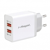 [대량구매] [아이레갈] 퀄컴3.0 36W USB 2포트 가정용 고속충전기 (10개단위 구매가능) (업체별도 무료배송)