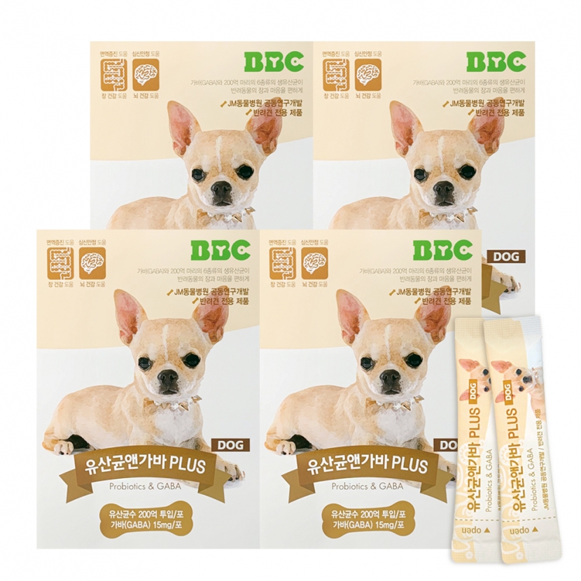 [BBC] 강아지 유산균앤 가바 장 영양제 프로바이오틱스 2g*30포 X 4박스 (총 120포) (업체별도 무료배송)