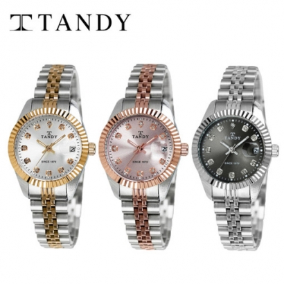 [TANDY] 탠디 럭셔리 커플 메탈 손목시계(스와로브스키 식입) T-3909 여성용 (업체별도 무료배송)