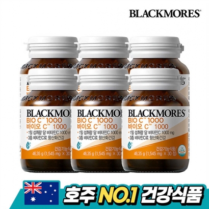 [블랙모어스] 호주1위 3종 항산화 비타민C 바이오C1000 1545mg*30정 x 6병 (총 180정) (업체별도 무료배송)