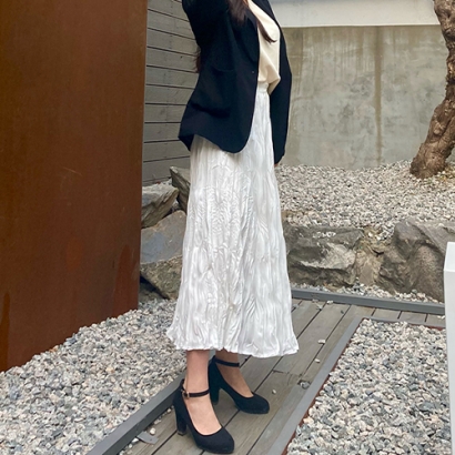 [한정수량] 여성 키높이 발목 메리제인 펌프스 구두 블랙 (굽 8.5cm) (업체별도 무료배송)