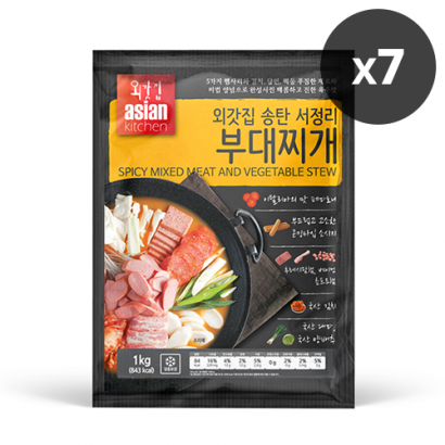 [푸쉬상품][외갓집] 서정리 부대찌개 1kg X 7팩 (업체별도 무료배송)