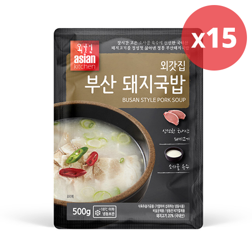[대량구매관][외갓집] 부산 돼지국밥 500g X 15팩 (업체별도 무료배송)