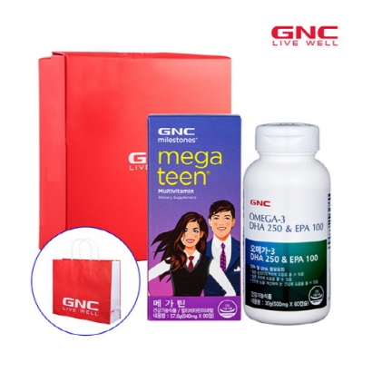 [GNC] 청소년건강세트 (메가틴 640mg*90정 (90일분)＋오메가3*60캡슐 (30일분)) (업체별도 무료배송)