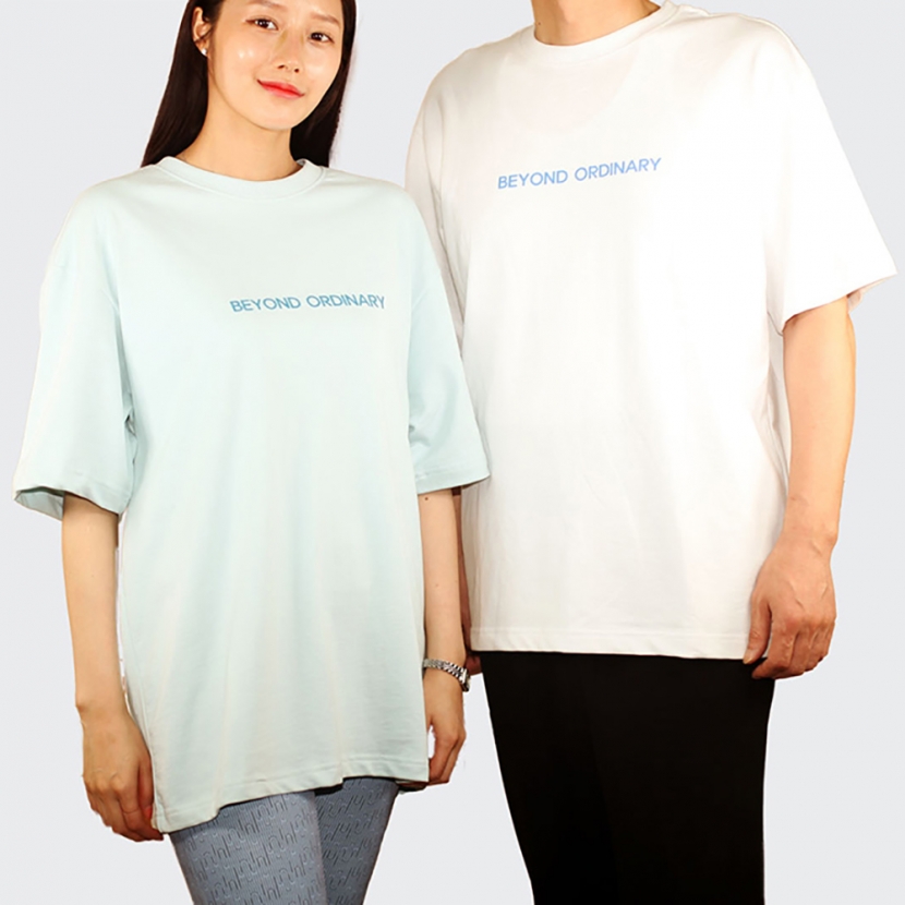 남녀공용 톤온톤 프린트 라운드넥 반팔 티셔츠 2종 택1 (업체별도 무료배송)