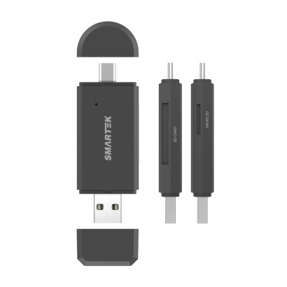 [SMARTEK] C+USB 멀티 OTG 카드리더기 (C타입/A타입/SD/마이크로SD) ST-AH200 (업체별도 무료배송)