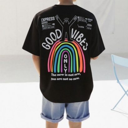남성 레귤러핏 레인보우 데일리 티셔츠 (업체별도 무료배송)