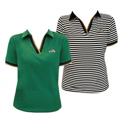 슬림한 트임 넥라인 레인보우 카라 반팔 티셔츠 색상 3종택1 (업체별도 무료배송)