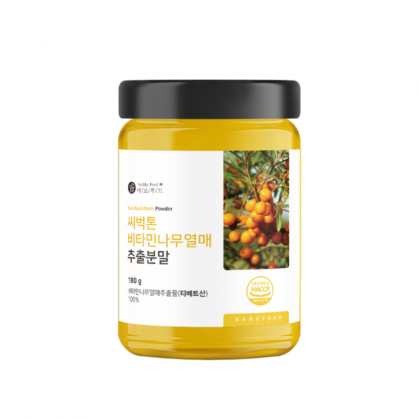 [바로푸드] 씨벅톤 비타민나무열매 추출분말 파우더 180g (업체별도 무료배송)