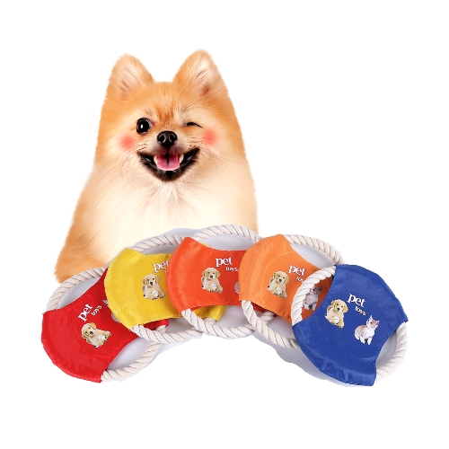 강아지 치석제거 로프 원반 장난감 x 10개 (색상랜덤배송) (업체별도 무료배송)