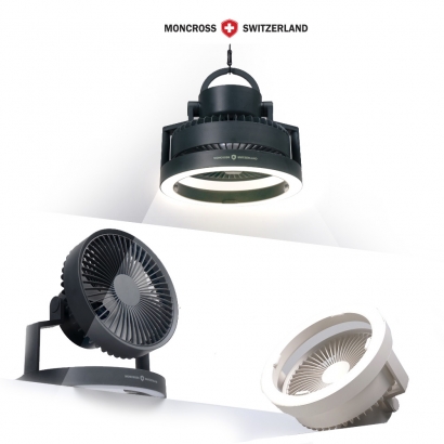 [몽크로스] 휴대용 LED 에어서큘레이터 (LED램프3단계/풍량3단계/5엽날개/8000mA배터리) IK-CO1 (업체별도 무료배송)