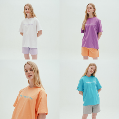 [핑크파인애플] LOGO BOXY T-SHIRTS (4color) (업체별도 무료배송)