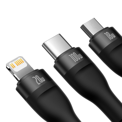 [베이스어스] 플래쉬시리즈2 USB+C to 3in1 100W 고속 멀티 케이블 1.2m (업체별도 무료배송)