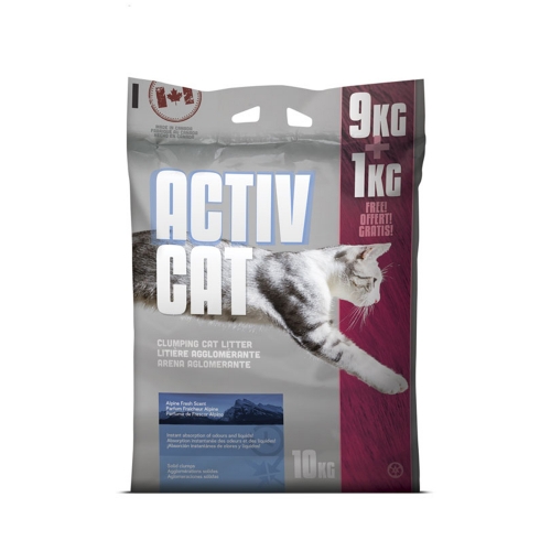 [액티브캣] 캐나다 벤토나이트 고양이모래 알파인 프레쉬향 10kg (업체별도 무료배송)