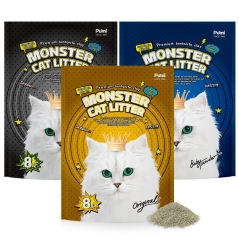[한정특가] [몬스터캣리터] 고양이 벤토나이트 모래 8L x 3개 (총 19.5kg) (2개이상 구매가능) (업체별도 무료배송)
