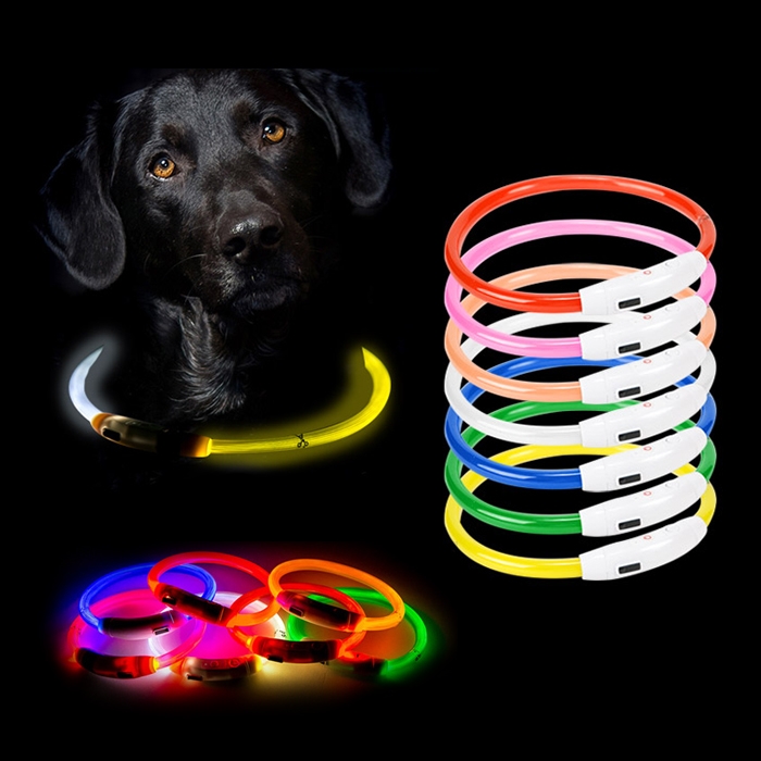 강아지 LED 목줄 (S/M/L) (색상랜덤) (업체별도 무료배송)