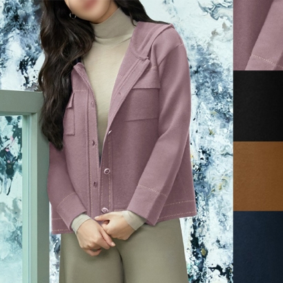 [홈쇼핑상품] 여성 프렌치 소매배색 후드 니트 자켓 3종 택1 (업체별도 무료배송)
