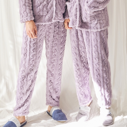 [테라우드] 남녀공용 커플 양털 수면 꽈배기 잠옷바지 파자마 팬츠 홈웨어 (업체별도 무료배송)