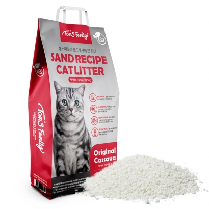 [톰스패밀리] 샌드레시피 캣리터 카사바 고양이모래 5kg (업체별도 무료배송)