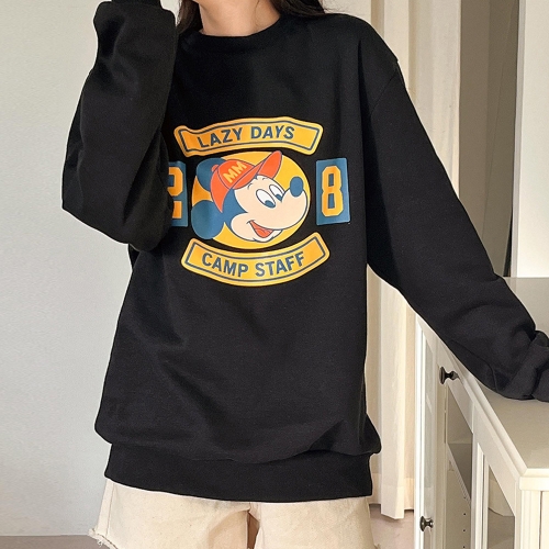 [디즈니] 남여공용 오버핏 디즈니 28 미키 기모 맨투맨 티셔츠 D4TS004 (업체별도 무료배송)