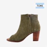 [TOMS] 탐스 Majorca Peep Toe Bootle(Tarmac Olive Suede Quilted) 10006230 (업체별도 무료배송)
