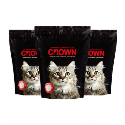 [크라운캣앤도그] 크라운 오리지날 벤토나이트 고양이 화장실 모래 6.3kg x 3개 (업체별도 무료배송)