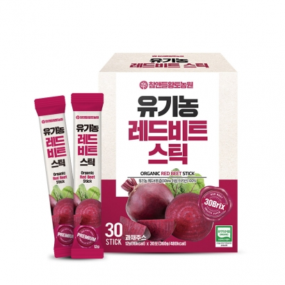 참앤들황토농원 유기농레드비트원액스틱 12gx30포 1박스 (업체별도 무료배송)