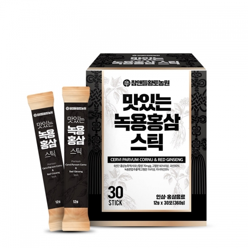 참앤들황토농원 맛있는 녹용홍삼원액스틱 12gx30포 1박스 (업체별도 무료배송)