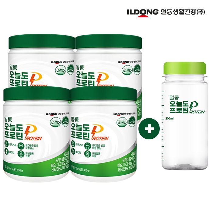 [일동생활건강] 오늘도 프로틴 380g + 쉐이크보틀 증정 (4개이상 구매가능) (업체별도 무료배송)
