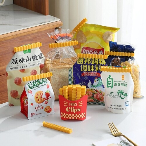 과자 봉지 밀봉 집게 클립세트(감자칩+감자튀김) (업체별도 무료배송)