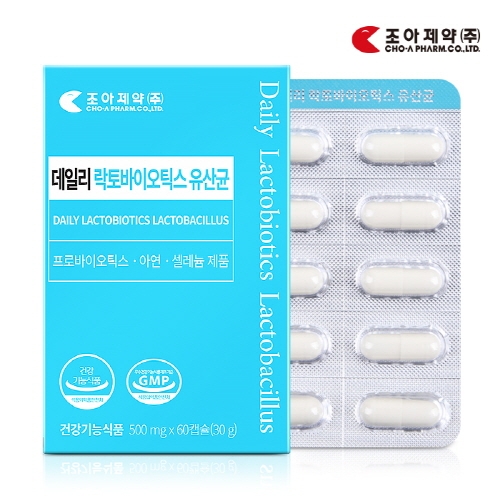 [조아제약] 데일리 락토바이오틱스 유산균 (500mg*60캡슐) (업체별도 무료배송)