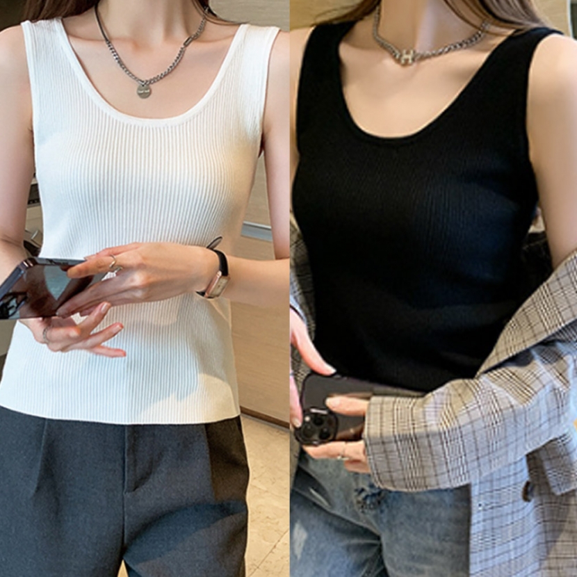 [1+1] [후쿠호] 여성용 골지 민소매 나시 티셔츠 (업체별도 무료배송)