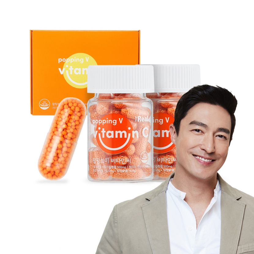 [더리얼] 팝핑브이 비타민C 620mg * 60캡슐 1박스 (2개월분) (업체별도 무료배송)