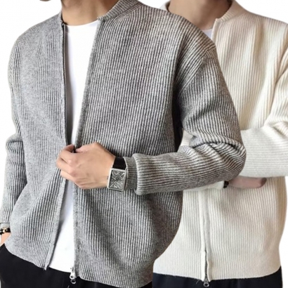 남자 오버핏 긴팔 니트 가디건 집업 투웨이 자켓 스웨터 I4NT020 (업체별도 무료배송)