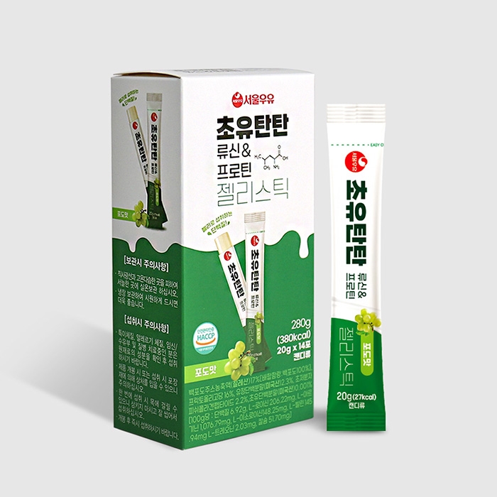 서울우유 초유탄탄 류신&프로틴 젤리스틱 20g*14포 (업체별도 무료배송