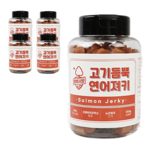 [땅파서팜] 국내산 강아지 노즈워크 간식 고기듬뿍 져키 200g x 5개 (업체별도 무료배송)