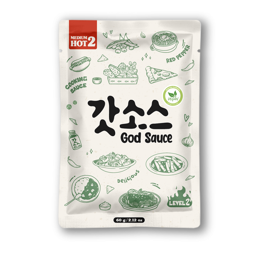 비건갓소스 2단계 지퍼락 (매운맛) 60g (업체별도 무료배송)