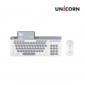 [유니콘] 2.4G+ 블루투스 듀얼모드 키보드마우스세트 (USB동글지원/멀티페어링3대) + 키보드 키 스킨 제공 BK-600SB (업체별도 무료배송)