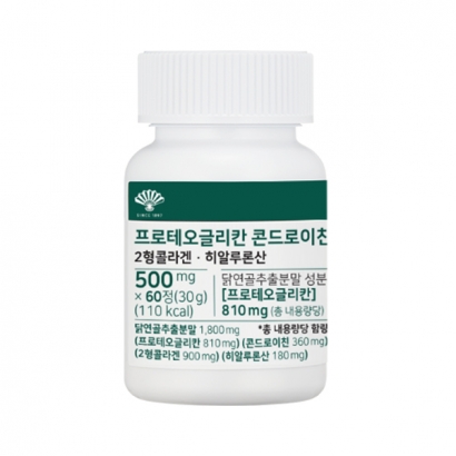 [동화약품] 프로테오글리칸 콘드로이친 2형콜라겐 히알루론산 500mg*60정 X 1병 (업체별도 무료배송)