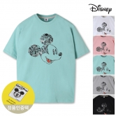 [디즈니] 남여공용 이모티콘 미키 프린팅 반팔 티셔츠 MIS005 (업체별도 무료배송)