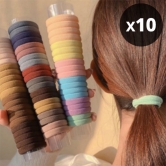 [대량구매관] 사수바리 쫀득쫀득 대용량 무매듭 머리끈 20P 4종 한세트 (10세트단위 구매가능) (업체별도 무료배송)