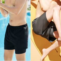 타이즈 팬츠 일체형 남성 수영복 반바지 2color (M~3XL) (2개이상 구매가능) (업체별도 무료배송)