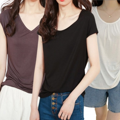 [후쿠호] 여성용 모달 여름용 반팔 민소매 티셔츠 3종 (2장이상 구매가능) (업체별도 무료배송)
