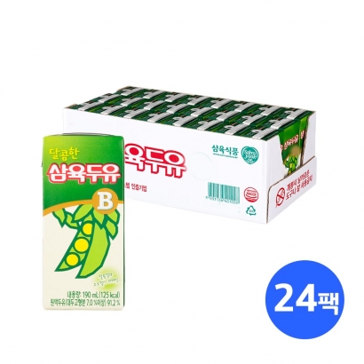 삼육 달콤한맛B 두유 190ml 24팩 (업체별도 무료배송)